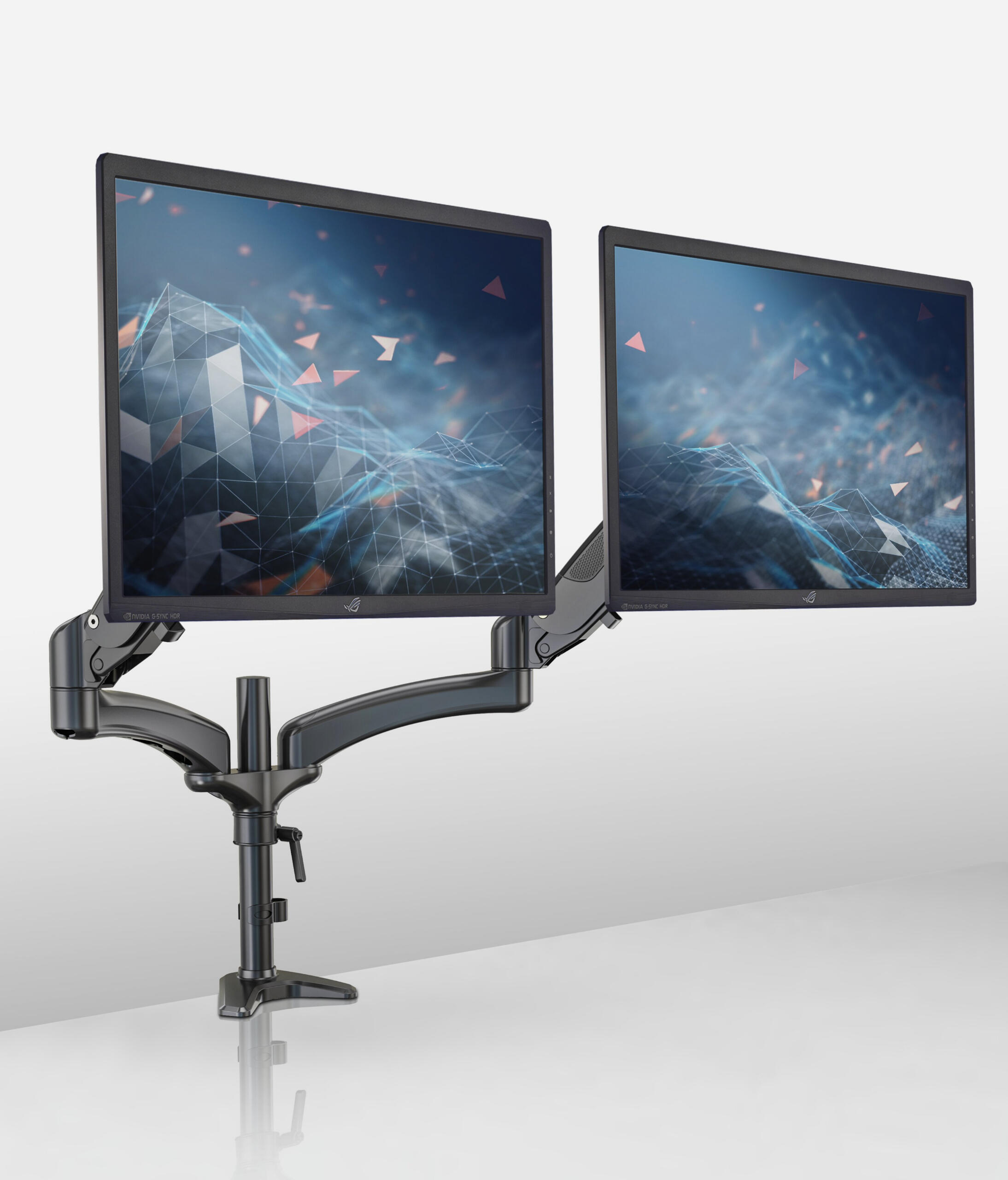 A professional dual-monitor workstation